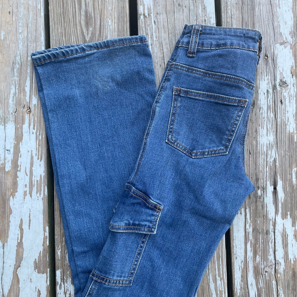 Simplyoung Blue Denim Cargo Style Jeans